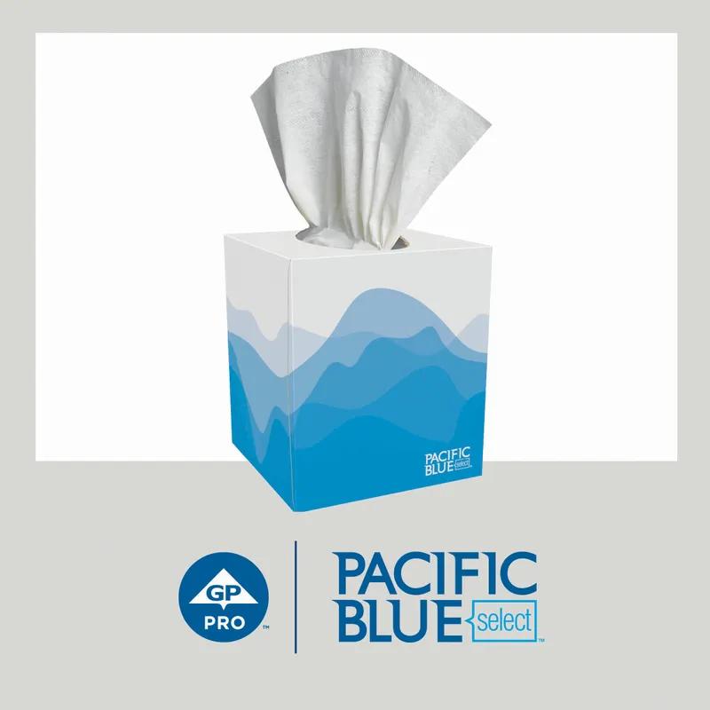 Pacific Blue Select Facial Tissue 8.4X7.5X5.25 IN 2PLY White 1/2 Fold EPA Indicator 100 Sheets/Pack 36 Packs/Case
