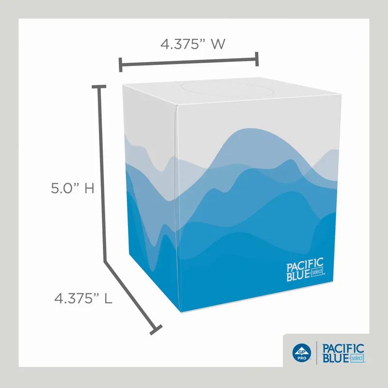 Pacific Blue Select Facial Tissue 8.4X7.5X5.25 IN 2PLY White 1/2 Fold EPA Indicator 100 Sheets/Pack 36 Packs/Case