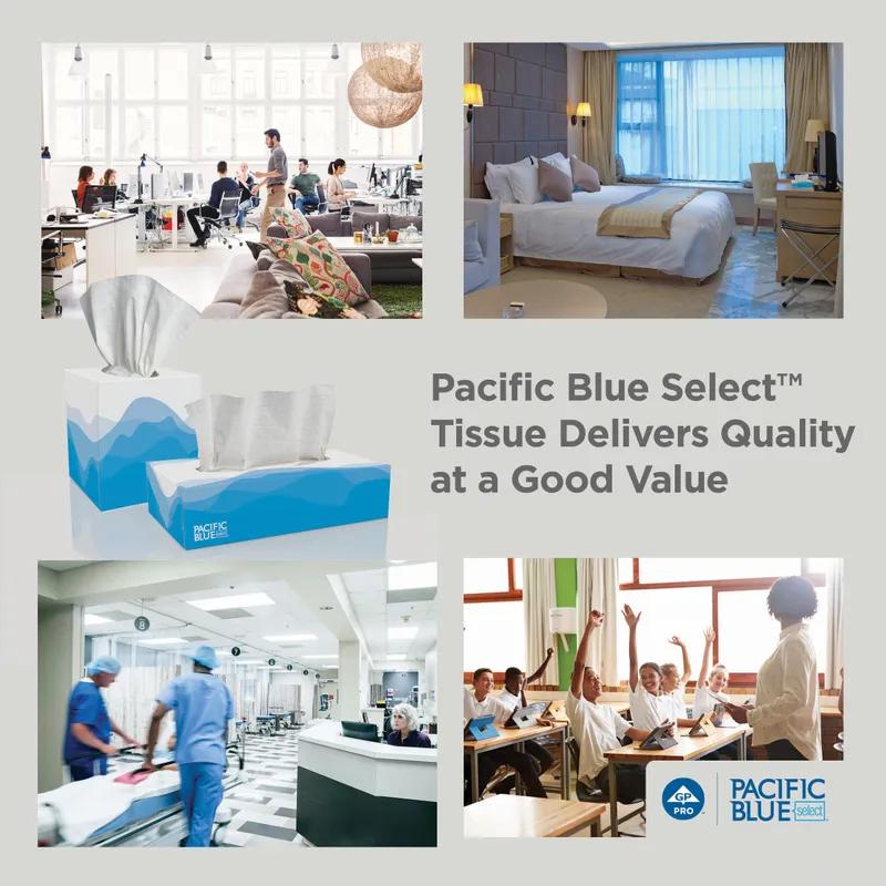 Pacific Blue Select Facial Tissue 8.4X7.5X5.25 IN 2PLY White 1/2 Fold EPA Indicator 100 Sheets/Pack 36 Packs/Case