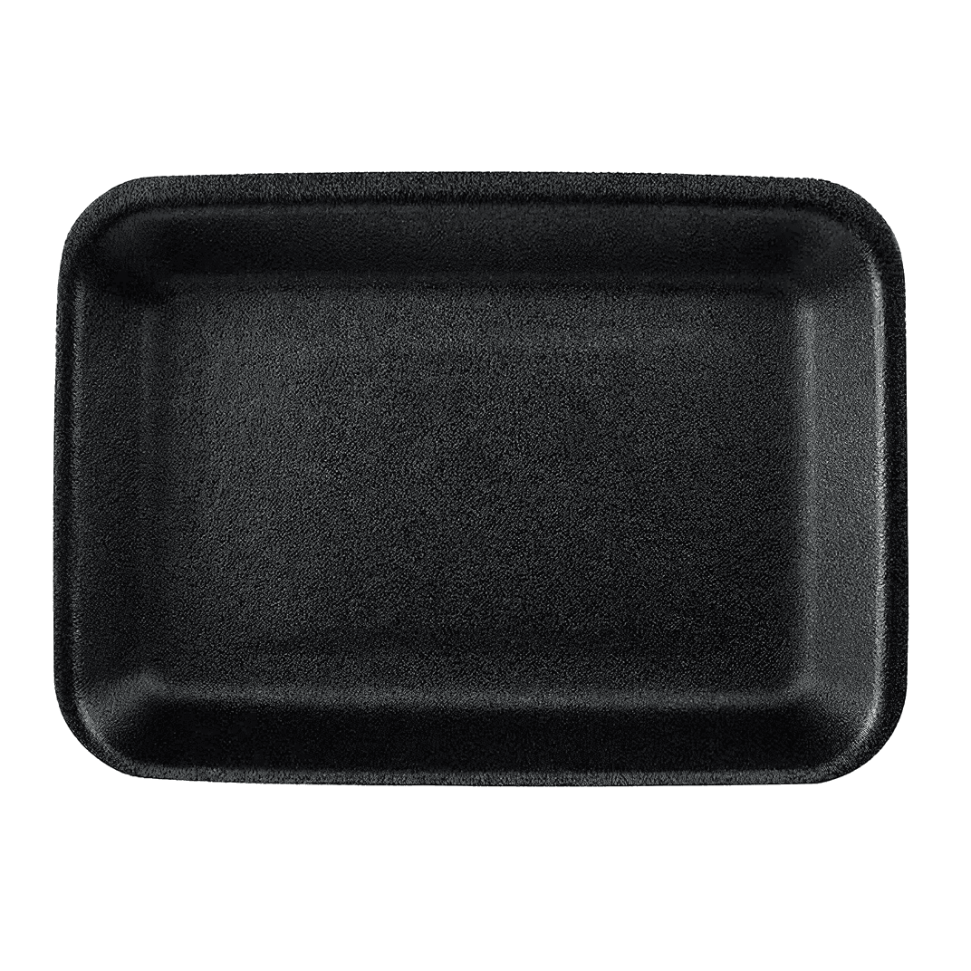 1014N Meat Tray 10X14 IN Polystyrene Foam Black Rectangle 100/Case