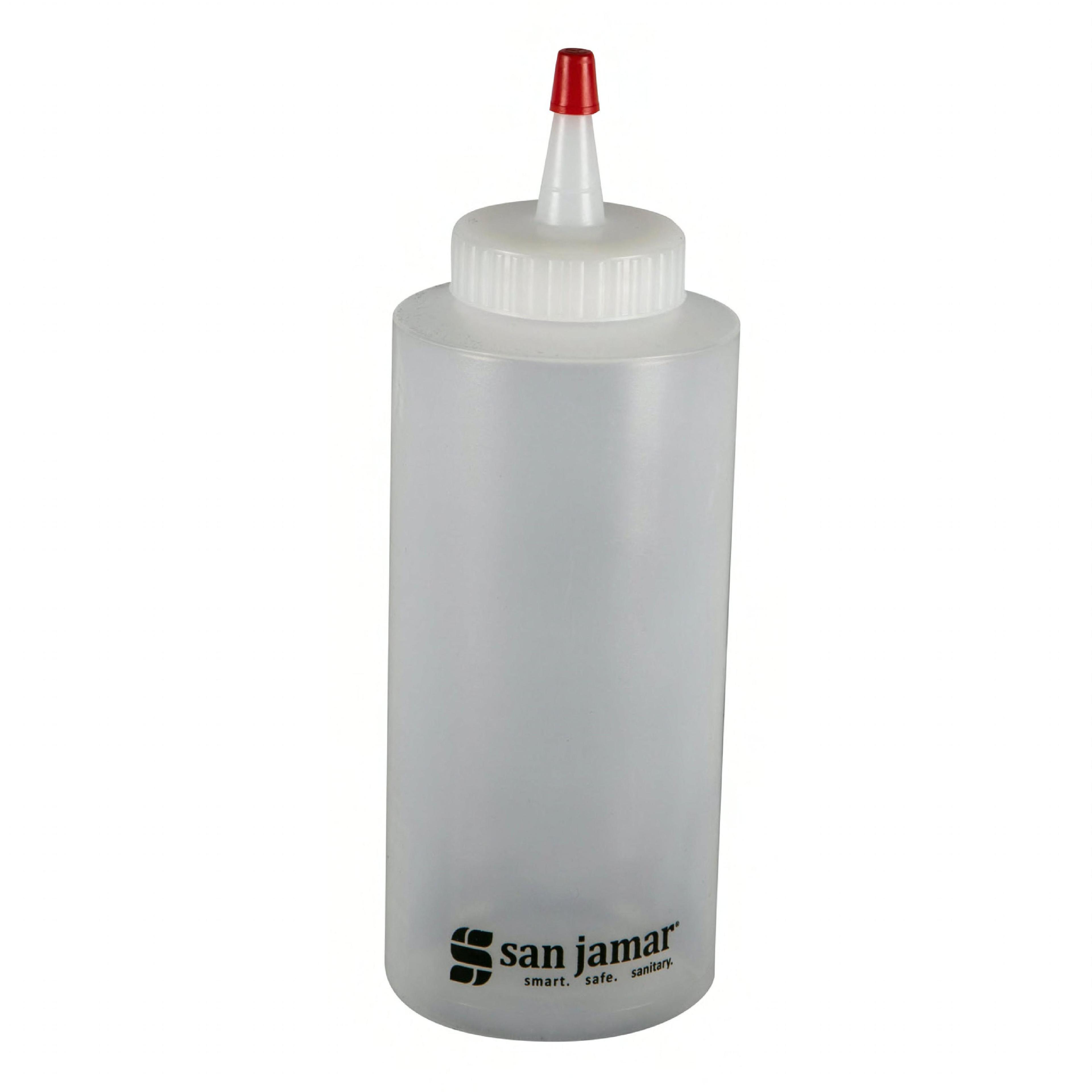 San Jamar Squeeze Bottle 12 OZ Plastic Clear Professional 12/Case