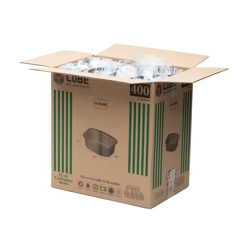 Take-Out Container Base 5.5X4.2X2 IN Plastic Black Rectangle 400/Case