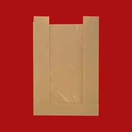 Pastry Bag 5X1.5X7 IN Bleached Kraft Paper PET 20# Gusset With Window 500/Case