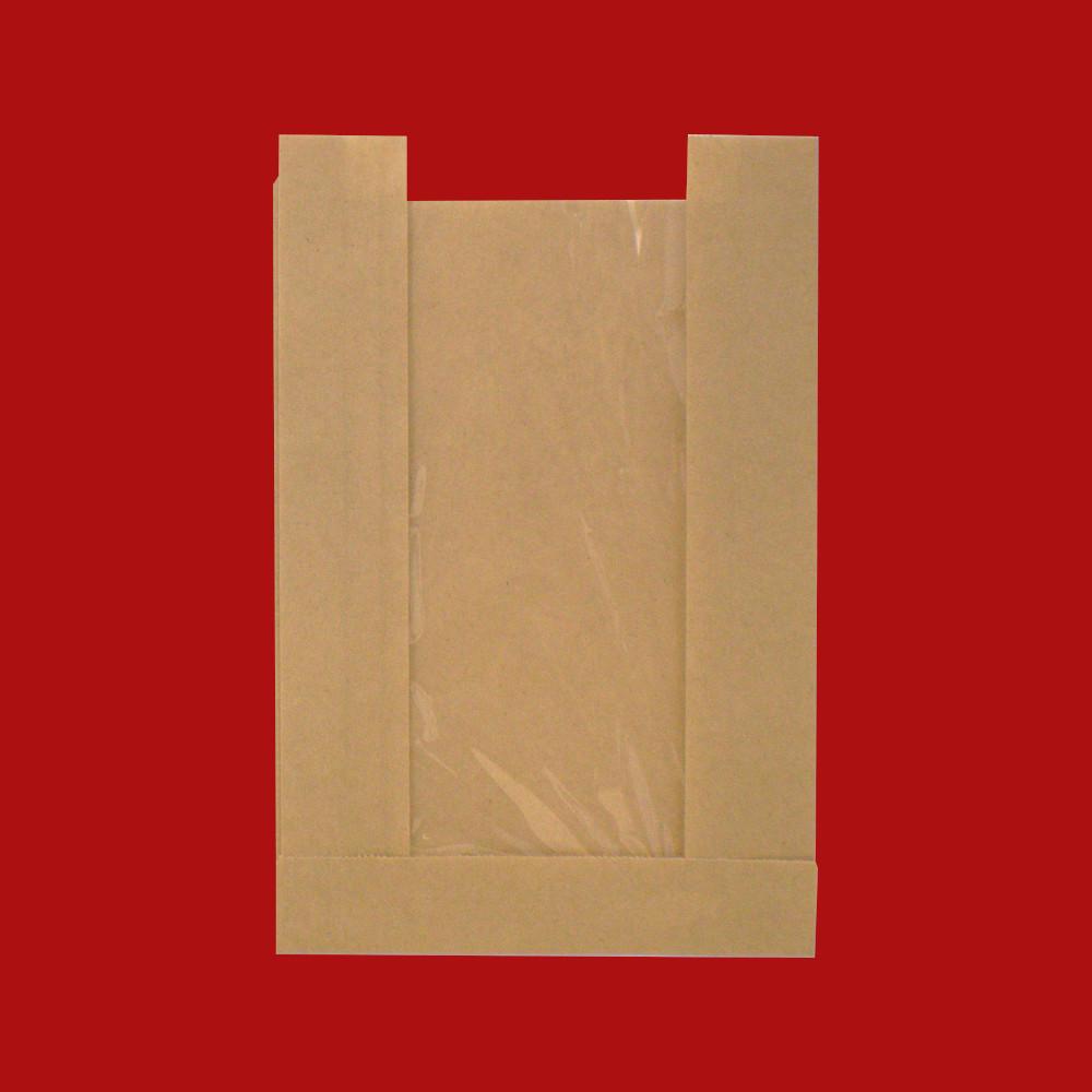 Pastry Bag 5X1.5X7 IN Bleached Kraft Paper PET 20# Gusset With Window 500/Case