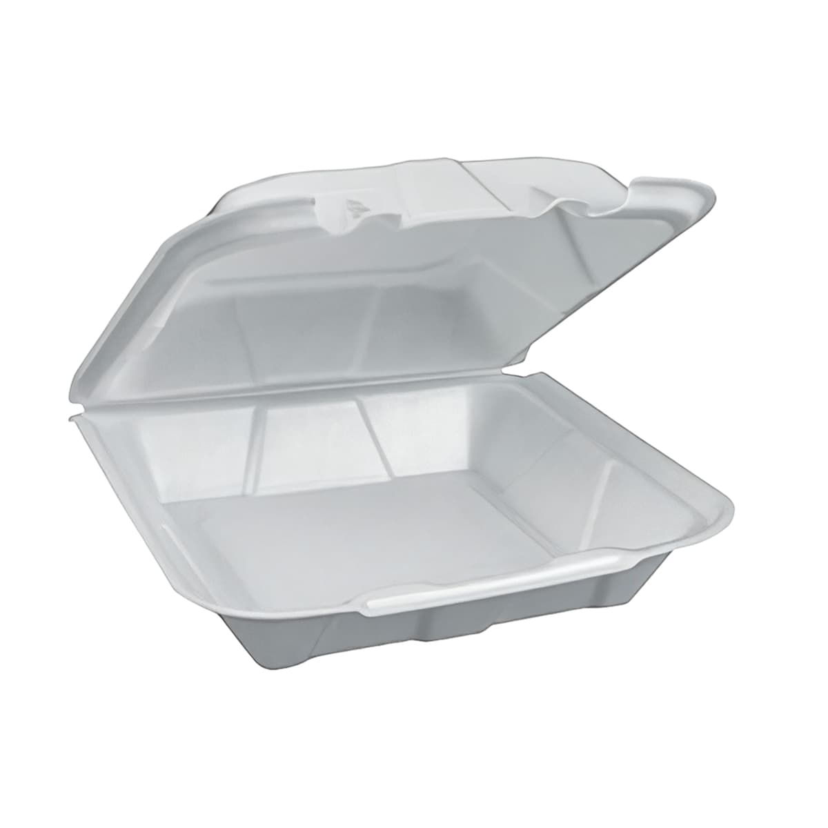 Victoria Bay Take-Out Container Hinged 8X8X3.38 IN Polystyrene Foam White 10 Count/Bag 20 Bags/Case 200 Count/Case