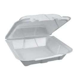Victoria Bay Take-Out Container Hinged 8X8X3.38 IN Polystyrene Foam White 10 Count/Bag 20 Bags/Case 200 Count/Case