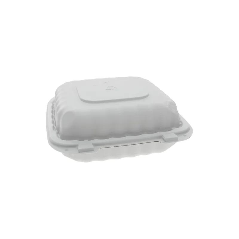 Take-Out Container Hinged With Dome Lid 8.3X8.4X3.1 IN MFPP White Square 200/Case