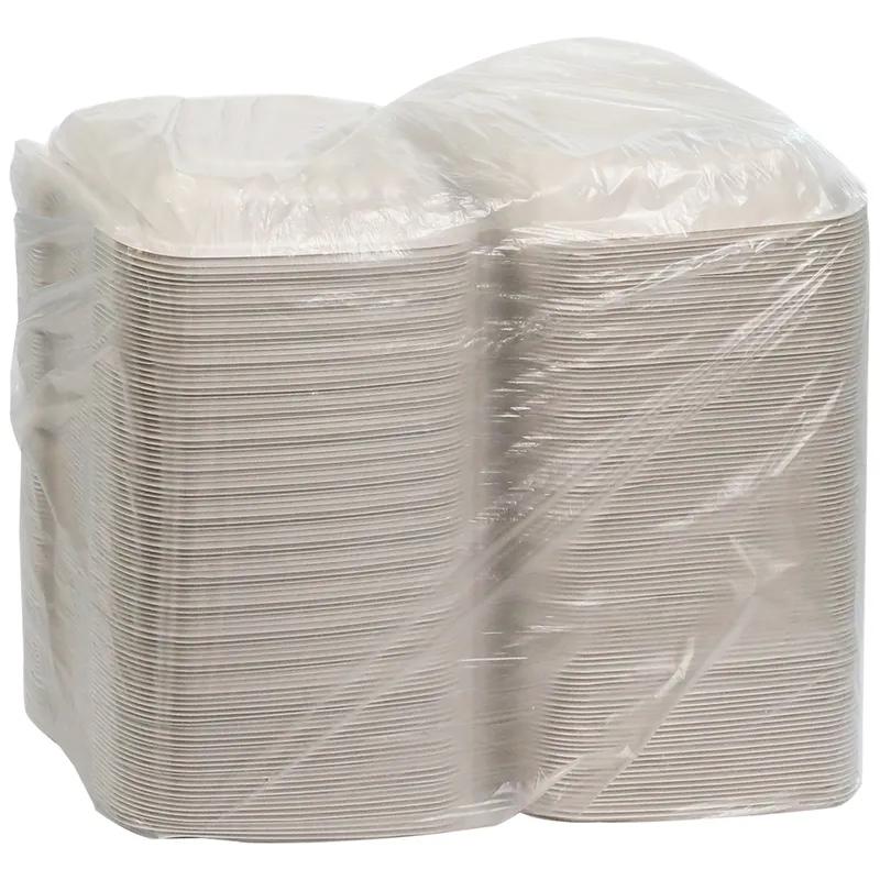 Take-Out Container Hinged With Dome Lid 8.3X8.4X3.1 IN MFPP White Square 200/Case