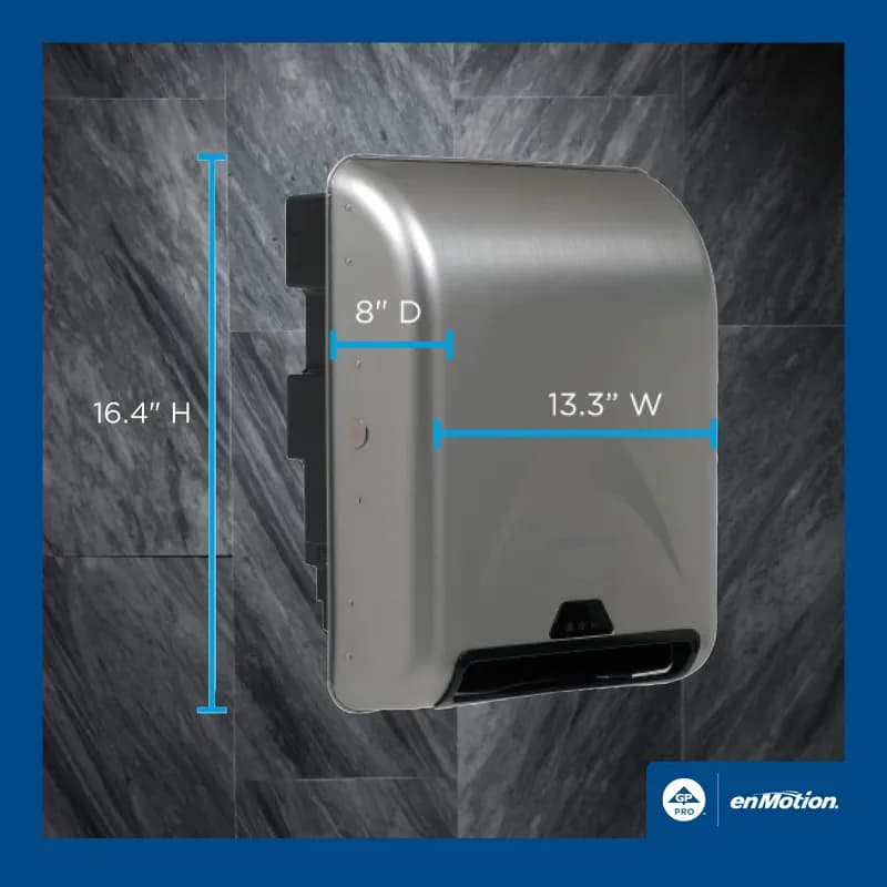 enMotion® Paper Towel Dispenser 8X13.6X16.7 IN Stainless Steel Wall Mount 1-Roll Recessed Touchless Automatic 1/Each