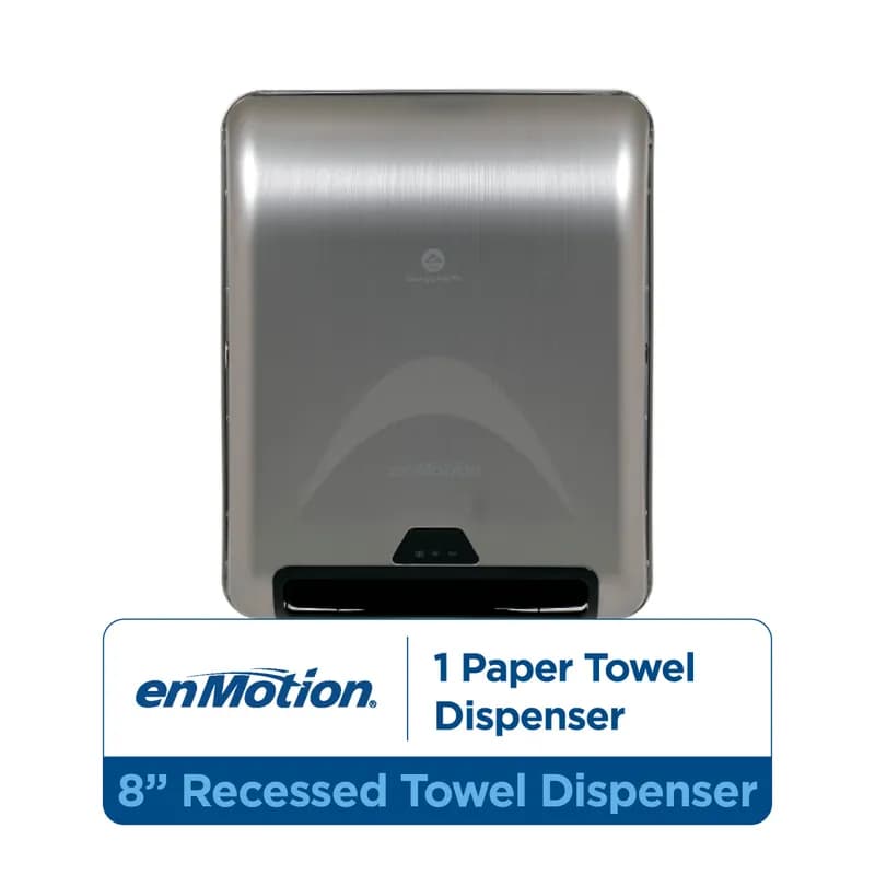enMotion® Paper Towel Dispenser 8X13.6X16.7 IN Stainless Steel Wall Mount 1-Roll Recessed Touchless Automatic 1/Each