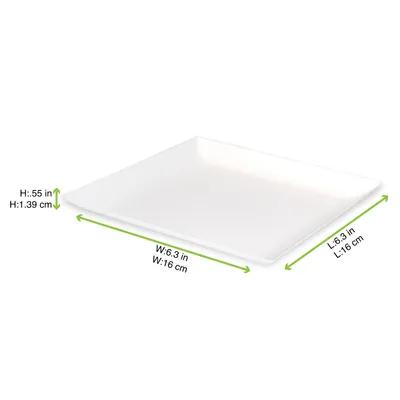Plate 6.3X6.3 IN Sugarcane White Microwave Safe Freezer Safe Grease Resistant 100 Count/Case