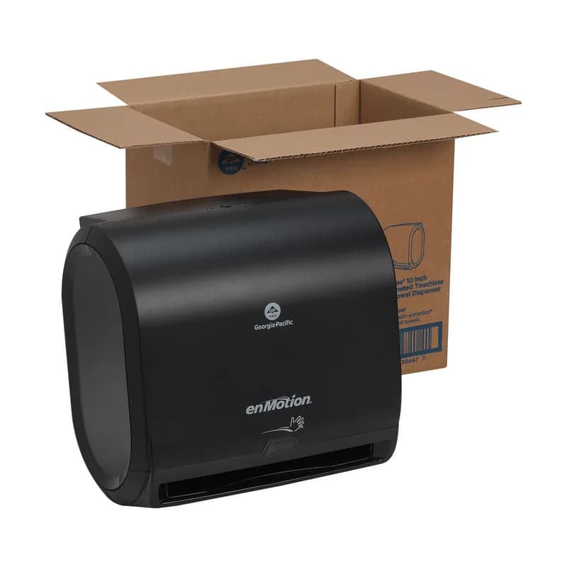 enMotion® Impulse® Paper Towel Dispenser 9.25X14.6X14 IN Wall Mount Black 1-Roll Touchless Automatic 10IN Roll 1/Each