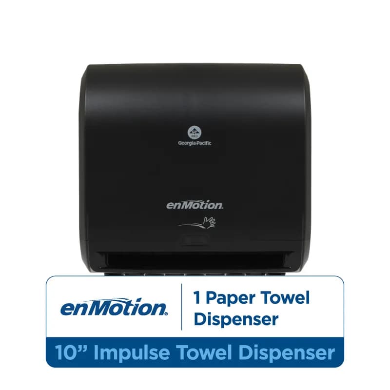 enMotion® Impulse® Paper Towel Dispenser 9.25X14.6X14 IN Wall Mount Black 1-Roll Touchless Automatic 10IN Roll 1/Each
