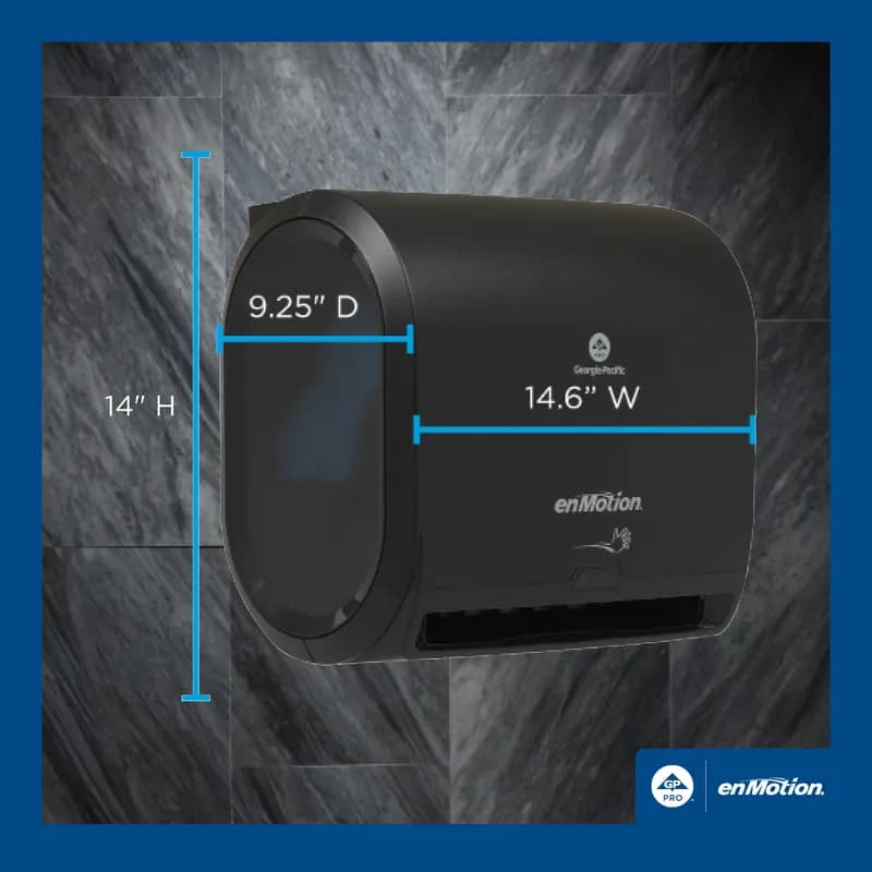 enMotion® Impulse® Paper Towel Dispenser 9.25X14.6X14 IN Wall Mount Black 1-Roll Touchless Automatic 10IN Roll 1/Each