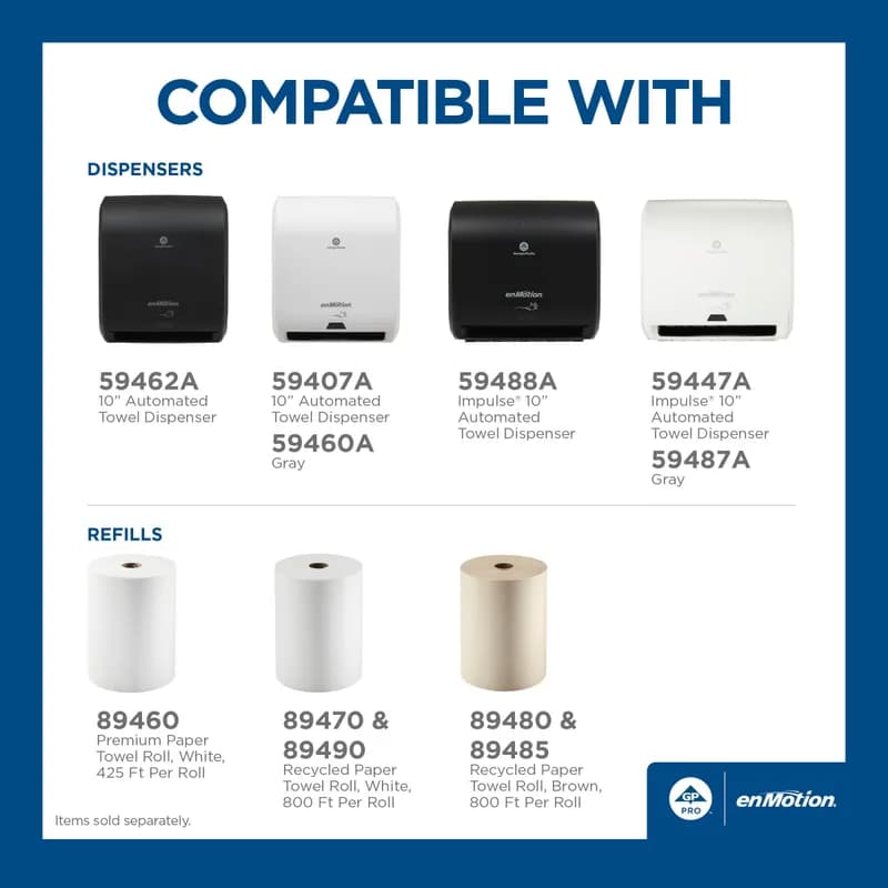 enMotion® Impulse® Paper Towel Dispenser 9.25X14.6X14 IN Wall Mount Black 1-Roll Touchless Automatic 10IN Roll 1/Each