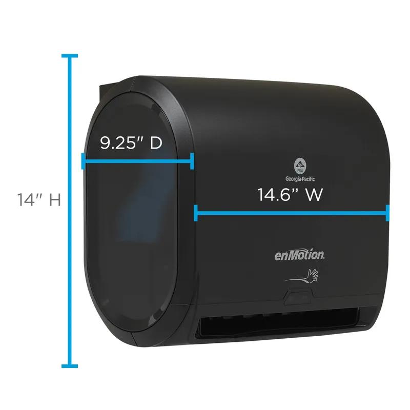 enMotion® Impulse® Paper Towel Dispenser 9.25X14.6X14 IN Wall Mount Black 1-Roll Touchless Automatic 10IN Roll 1/Each