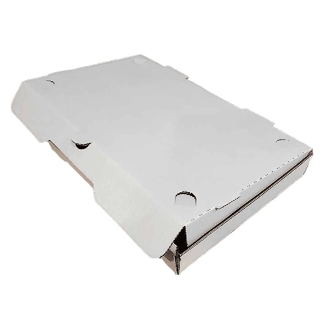 Flat Bread Take-Out Box Tuck-Top 13X9 IN Paper Kraft White Rectangle Fluted 50/Case