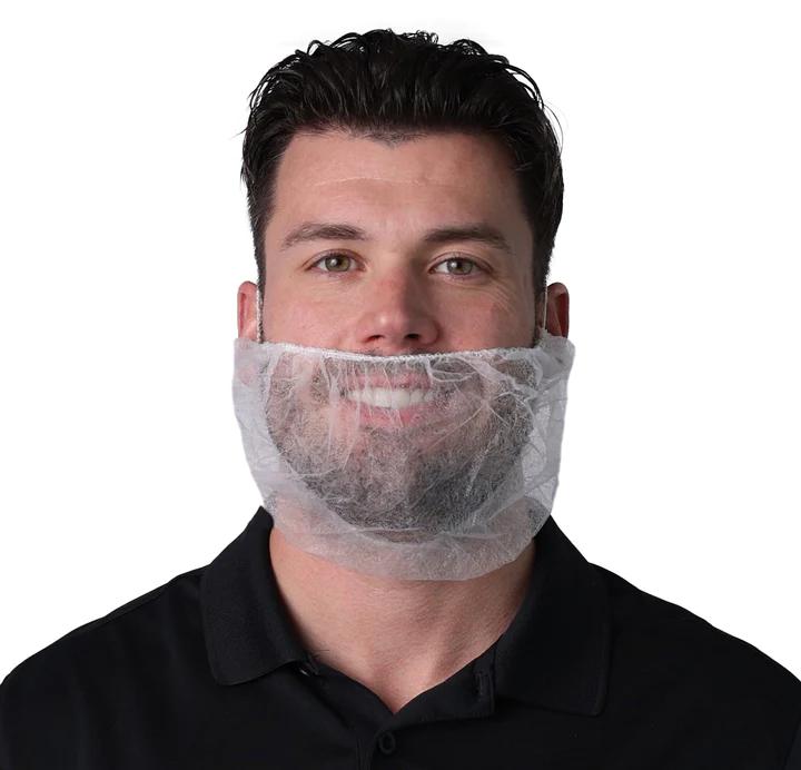 VGuard® Beard Cover XL White Spunbond Polypropylene Elastic Ear Loop 1000/Case