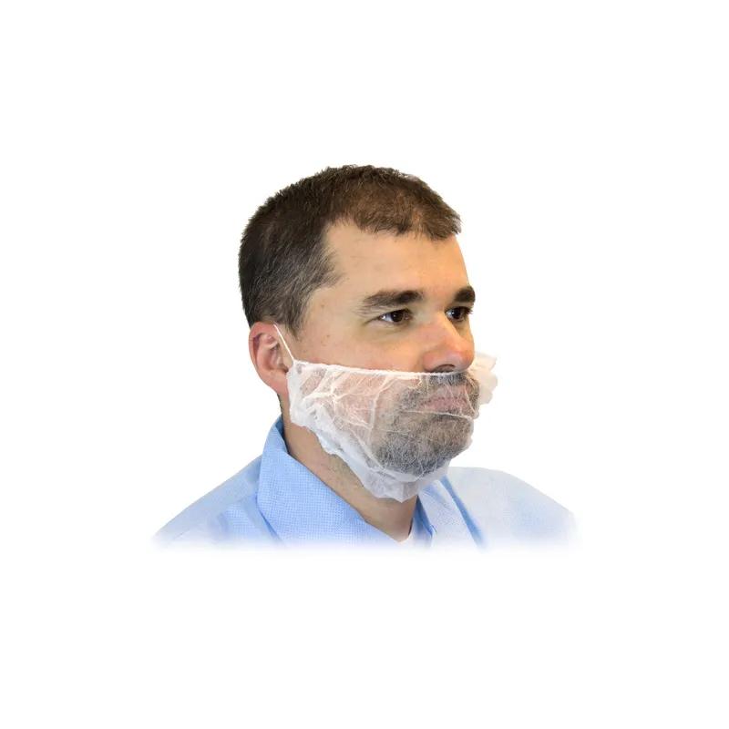 VGuard® Beard Cover XL White Spunbond Polypropylene Elastic Ear Loop 1000/Case