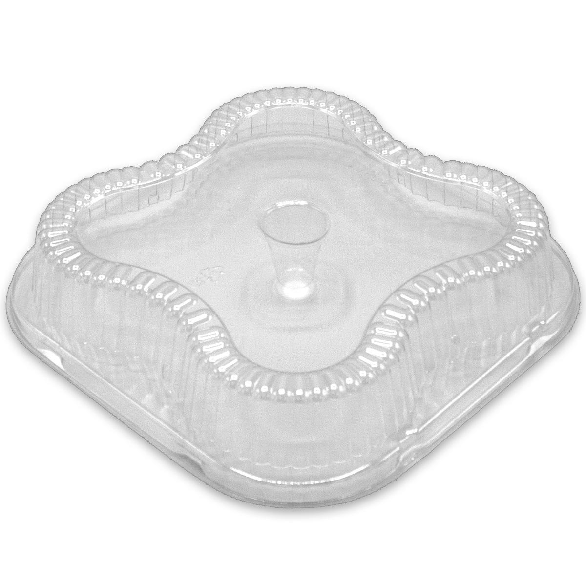 Lid Dome 4 Compartment PS Clear Square For Muffin Bakery Container Unhinged 250/Case