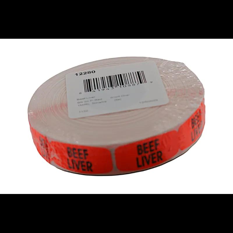 Beef Liver Label 0.625X1.25 IN 1000/Roll