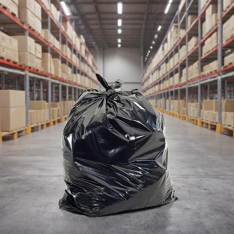 Can Liner 38X58 IN 60 GAL Black LDPE 1.35MIL Roll Perforated 100/Case