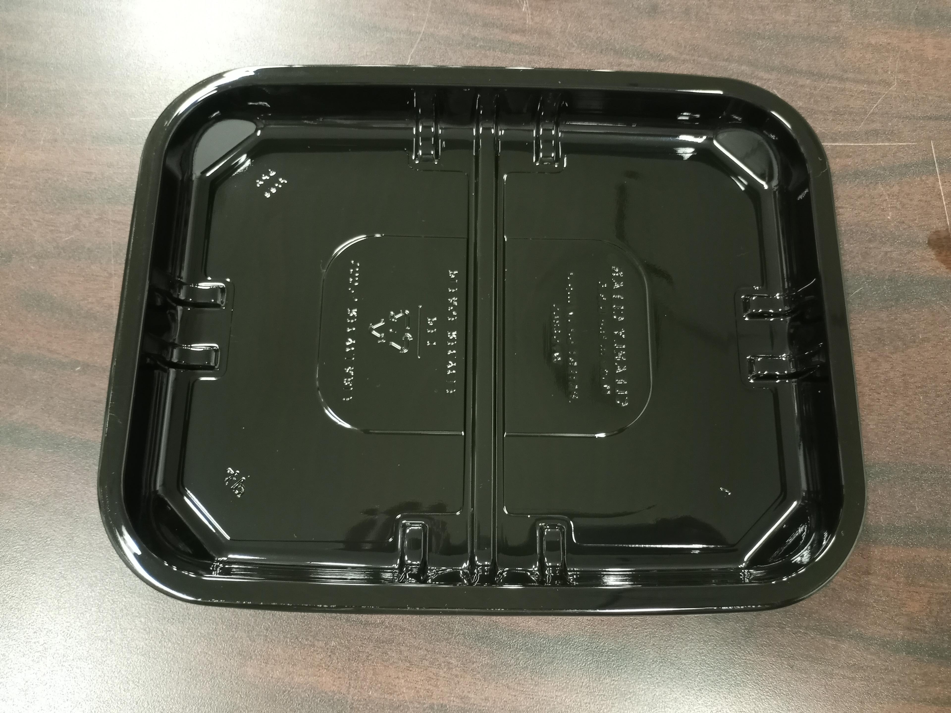 Take-Out Container Base 9.25X7.25X0.865 IN PET Black 450/Case