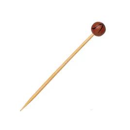 Skewer 4.7 IN Bamboo Natural Basketball 100 Count/Pack 10 Packs/Case 1000 Count/Case