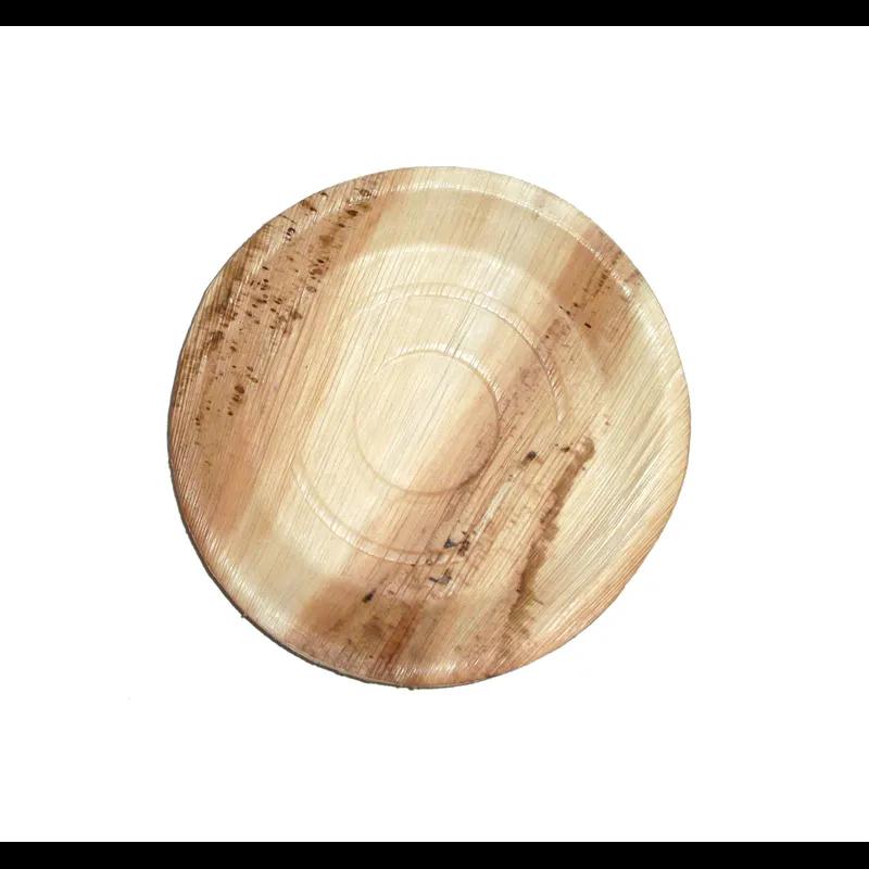 Plate 10X1 IN Palm Leaf Natural Round Microwave Safe Freezer Safe Oven Safe 25 Count/Pack 4 Packs/Case 100 Count/Case