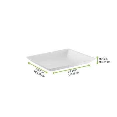 Plate 2.5X2.5 IN Sugarcane White Square Grease Resistant 300 Count/Case