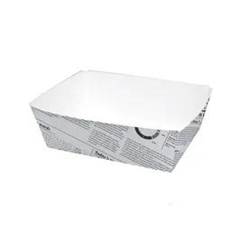 Food Tray 15 OZ Corrugated Paperboard Black White Newspaper Print 250 Count/Pack 4 Packs/Case 1000 Count/Case