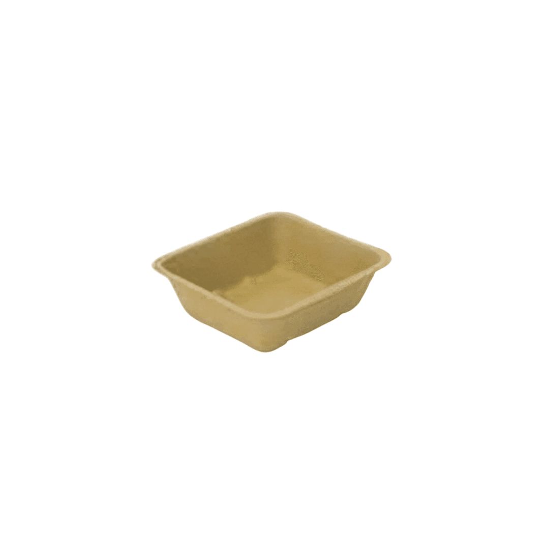 Take-Out Container Base 6.5X6X1.95 IN Plant Fiber Kraft Rectangle 500/Case