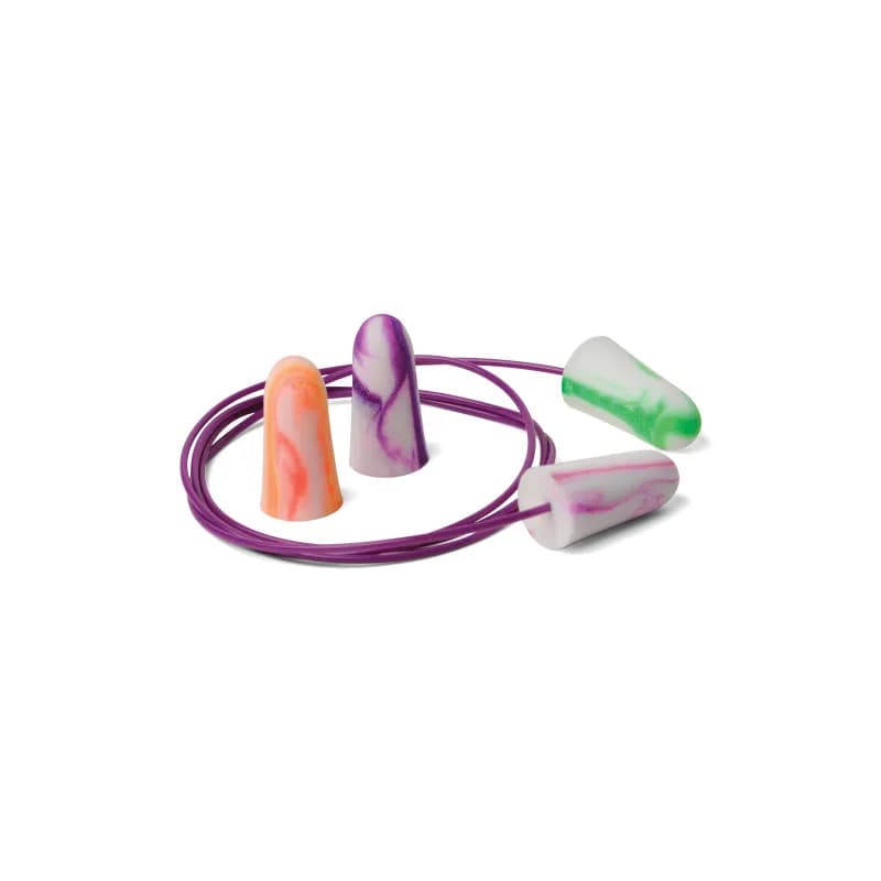SparkPlug® Ear Plugs Multicolor Foam Disposable Cordless NRR 33 dB Shaped 200 Count/Box 10 Box/Case