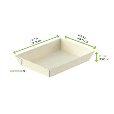 Serving Tray 3.3X2.4X0.6 IN Wood Samurai Rectangle Microwave Safe 20 Count/Pack 10 Packs/Case 200 Count/Case