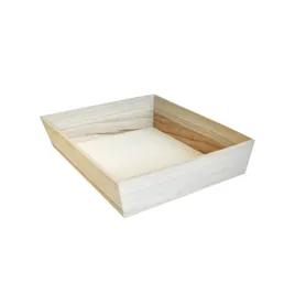 Serving Tray 13X13X3 IN Wood Square Microwave Safe Grease Resistant 10 Count/Case
