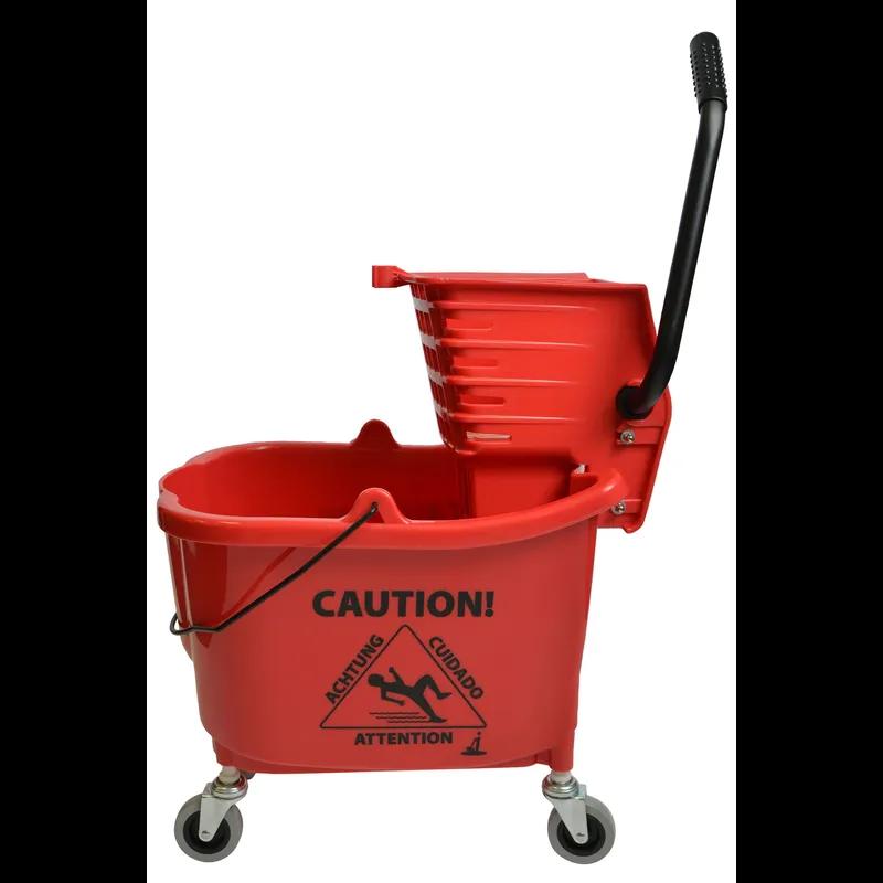Mop Bucket & Wringer 35 QT Red Side Press Combo 1/Each