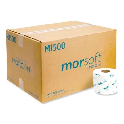Morsoft® Toilet Paper & Tissue Roll 4X4.5 IN 1PLY White 1500 Sheets/Roll 48 Rolls/Case 72000 Sheets/Case