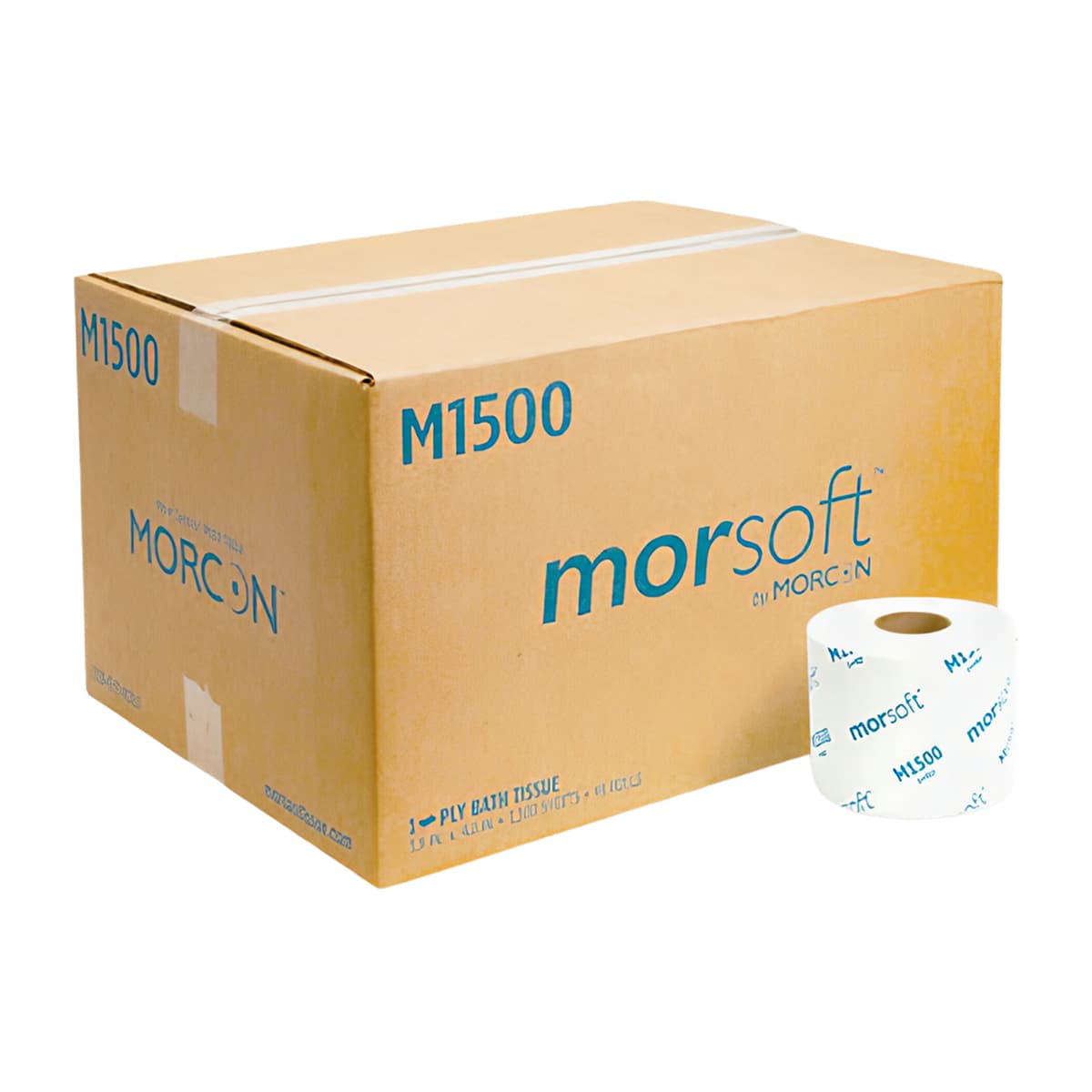 Morsoft® Toilet Paper & Tissue Roll 4X4.5 IN 1PLY White 1500 Sheets/Roll 48 Rolls/Case 72000 Sheets/Case