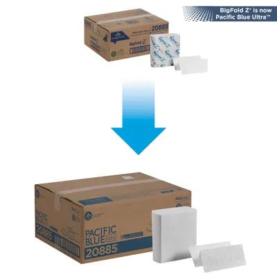 Pacific Blue Ultra™ Folded Paper Towel 10.8X8 IN 1PLY White 1/2 Fold EPA Indicator 260 Sheets/Pack 10 Packs/Case