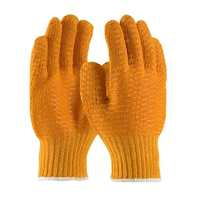 Gloves Medium (MED) Orange Honeycomb Criss Cross Grip 1/Dozen