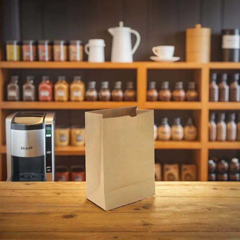 Grocery Bag 5.25X3.438X10.938 IN Paper 35# Natural Flat Bottom 3000/Bale