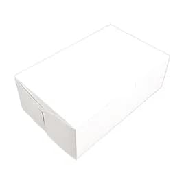 Donut Box 10.75X6.75X3.625 IN Clay-Coated Kraft Board White Kraft Rectangle Lock Corner 250/Bundle