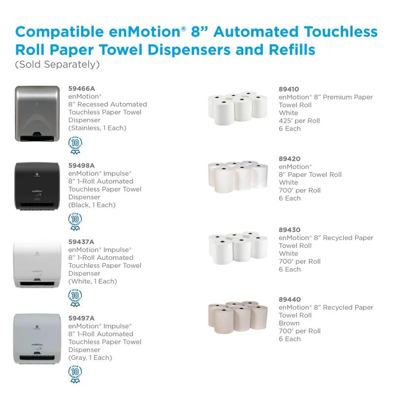 enMotion® Roll Paper Towel 8.2X9 IN 700 FT 1PLY White Standard Roll 7.5IN Roll 6 Rolls/Case