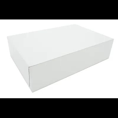 Donut Box 3 CT 13X9X3 IN Clay-Coated Kraft Board White Kraft Rectangle Lock Corner 200/Bundle