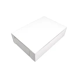 Donut Box 3 CT 13X9X3 IN Clay-Coated Kraft Board White Kraft Rectangle Lock Corner 200/Bundle