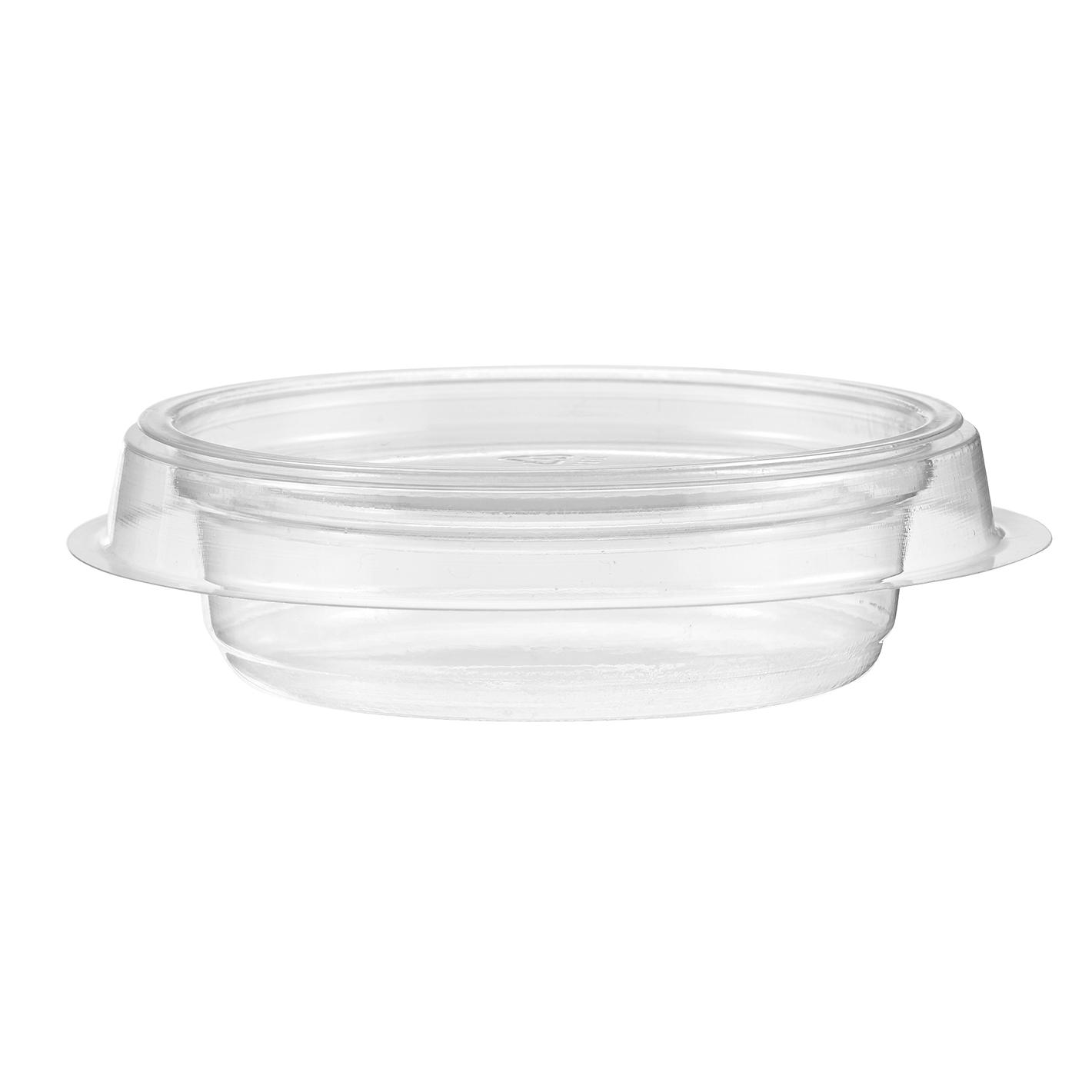 Safe-T-Fresh® Take-Out Container Insert 2 OZ 3X1 IN RPET Clear Round 1200/Case