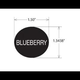 Blueberry Label 1.3438X1.5 IN Black White Oval 1/Roll