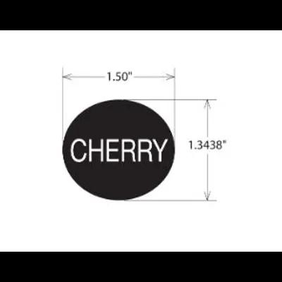 Cherry Label 1.3438X1.5 IN Black White Oval 1/Roll