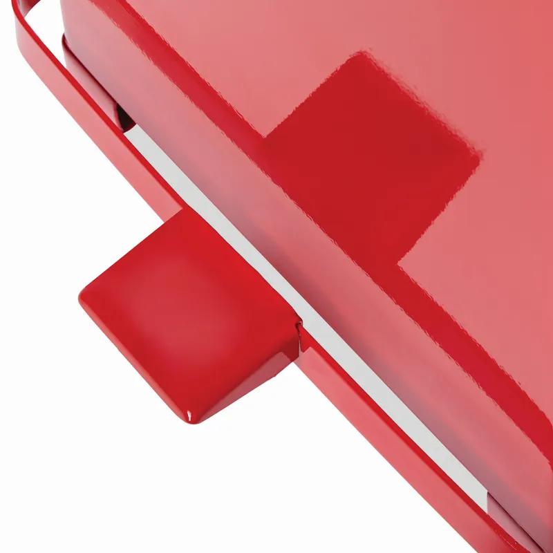 Defenders® Biohazard 1-Stream Trash Can 13.50X14.25X23.88 IN 6.5 GAL Red Square Metal With Hinged Lid Step-On 1/Each