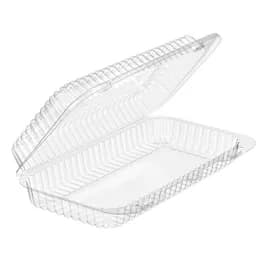 Essentials SureLock Bakery Hinged Container With Dome Lid 9.5X5.5X2 IN RPET Clear Rectangle Bar Lock 300/Case